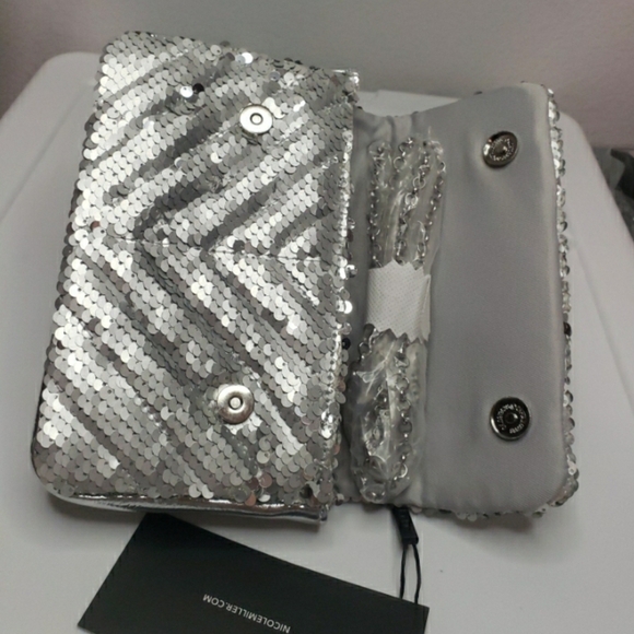 SOLD NWT Nicole Miller Sequin Small Clutch Crossbody Purse Bag - Picture 4 of 7